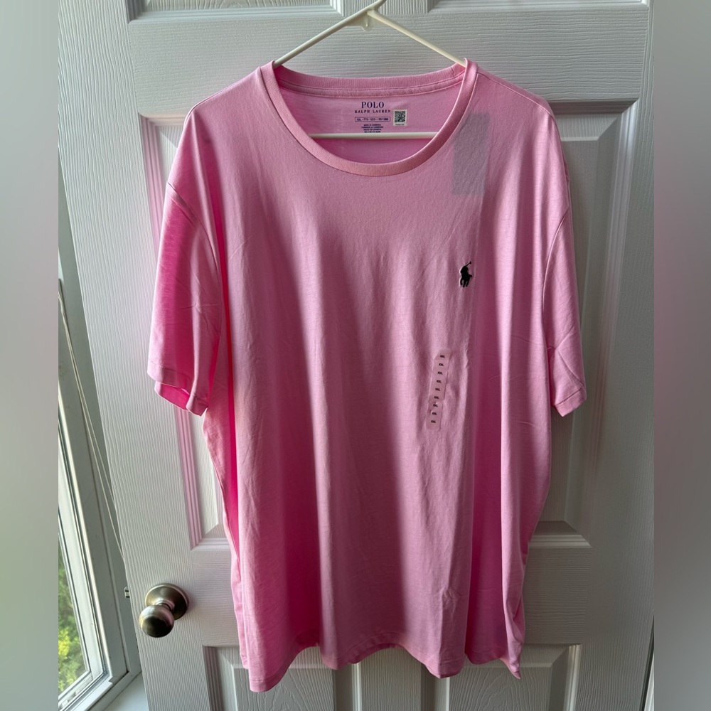 🆕 Brand New XXL Ralph Lauren Carmel Pink Jersey Crew Neck T-Shirt